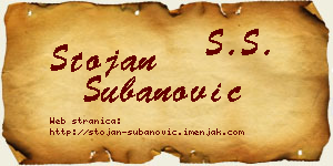 Stojan Subanović vizit kartica